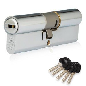 XFORT 3 Star Chrome Euro Cylinder Lock 100mm