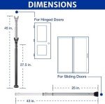 BRINKS- Portable Door Security Bar, Black, 2 Pack- Adjustable Security Door Jammer- Fits Standard Sliding Doors, Hinged Doors, and Windows- for Travel, Home, Dorm