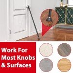 Door Stoppers Security Bar, 3-in-1 Apartment Patio Sliding Door Security Bar from Inside, Adjustable Front Door & Window Barricade Security Stick for Home Safety, Door Jammer Lock Protector, Black