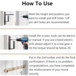 2 PCS Door Barricade Brackets, Metal U Bracket for 2x4 Lumber, Door Security Reinforcement Bracket Drop Open Bar Holder for Home Barn Garage (White)