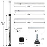 DIIG Sliding Door Security Bar 2packs，17.7-50.5inch Adjustable Locking Window Safety Bar with Rubber Tips,Diameter 1inch Window Security Bar for Home Apartment （White 2Packs）