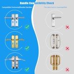 Qivine Patio Door Security Lock, French Door Lock with On and Off Buttons, High Security Locks for Doors Fix Bar, Door Security Devices Easy Install for European Style Double Door Handle