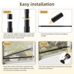Sliding Door Security Bar Adjustable Inside,17-50 Inches Window Stopper Security Bar with Rubber Base,Lock for Patio Sliding Glass Door/Sliding Window/Child Safety/Burglar Proof (Black - 2 Pack)