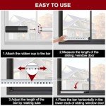 AceMining Sliding Door Security Bar,Heavy Duty Sliding Patio Door Lock Bar, 20-50inch Adjustable Multi-use Window Security Bars, Sliding Door Stopper,White,2Pack