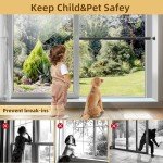 Sliding Door Security Bar Adjustable Inside,17-50 Inches Window Stopper Security Bar with Rubber Base,Lock for Patio Sliding Glass Door/Sliding Window/Child Safety/Burglar Proof (Black - 2 Pack)