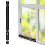 Safety Bar, 120 cm, Window Lock, Burglary Protection, Door, Armoured Latch, Adjustable Locking Window Safety Bar, Diameter 25 mm, Window Safety Bar for Home, Apartment, Black