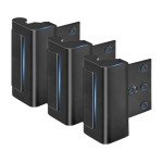 KOVOSCH 3 Pack Home Security Door Lock Reinforcement, Childproof Door Reinforcement Lock Withstand 800 lbs for Inward Swinging Door, Door Security Lock to Prevent Unauthorized Entry, Black