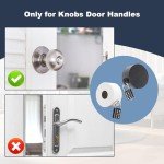 CHOWZZ 2 Pack Door Knob Lockout Device with Padlock,Temporary Door Handle Lock Cover for Dementia Patients/Child Proof, Outdoor Water Faucet Lock Cover - Black
