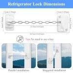 Pack of 2 Fridge Lock, No Drilling Window Lock, Children, Adjustable Fridge Lock, Cabinet Safety Baby for Doors, Washing Machines
