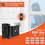 KOVOSCH 3 Pack Home Security Door Lock Reinforcement, Childproof Door Reinforcement Lock Withstand 800 lbs for Inward Swinging Door, Door Security Lock to Prevent Unauthorized Entry, Black
