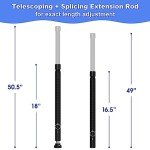 Safety Bar, 120 cm, Window Lock, Burglary Protection, Door, Armoured Latch, Adjustable Locking Window Safety Bar, Diameter 25 mm, Window Safety Bar for Home, Apartment, Black