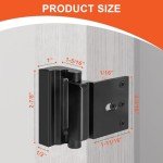 KOVOSCH 3 Pack Home Security Door Lock Reinforcement, Childproof Door Reinforcement Lock Withstand 800 lbs for Inward Swinging Door, Door Security Lock to Prevent Unauthorized Entry, Black