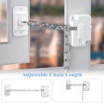 Pack of 2 Fridge Lock, No Drilling Window Lock, Children, Adjustable Fridge Lock, Cabinet Safety Baby for Doors, Washing Machines