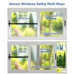 Safety Bar, 120 cm, Window Lock, Burglary Protection, Door, Armoured Latch, Adjustable Locking Window Safety Bar, Diameter 25 mm, Window Safety Bar for Home, Apartment, Black