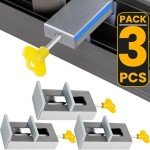 Pack of 3 Aluminium Locks for Sliding Windows – Sliding Door Lock – Lock to Ensure Security Window – Adjustable Security Windows Stops with Keys Included (Steel)