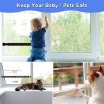 Safety Bar, 120 cm, Window Lock, Burglary Protection, Door, Armoured Latch, Adjustable Locking Window Safety Bar, Diameter 25 mm, Window Safety Bar for Home, Apartment, Black