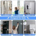 Pack of 2 Fridge Lock, No Drilling Window Lock, Children, Adjustable Fridge Lock, Cabinet Safety Baby for Doors, Washing Machines