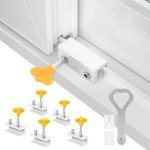 Window Locks 5 Sets, BEoffer Sliding Security Window Locks with Keys for Vertical and Horizontal Windows, No-Drill Install, Adjustable Aluminum Window Door Stoppers Burglar Proof for Home (Silver)