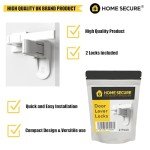 Home Secure™ Door Lever Locks. Self Adhesive Baby Door Safety Locks. Child-Proof & Pet-Proof Door Lever Locks (2 Pack)
