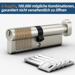 Thumb Turn Euro Cylinder Lock with 5 Keys