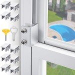 Sliding Window Locks,Window Locks for Horizontal Sliding Windows,Window Security Lock with Key,Adjustable Aluminum Easv to Install Window Stopper,Window Locks for Up and Down Windows (10 Sets Silver)
