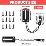 2 Pack Door Chain Lock,Door Locks for Kids Safety Sturdy Premium Thickened Chain Door Locks Security Door Chain Stainless Steel Chain Locks for Inside Door Child Proof Apartment Front Chain Door Guard