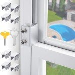 Sliding Window Locks,Window Locks for Horizontal Sliding Windows,Window Security Lock with Key,Adjustable Aluminum Easv to Install Window Stopper,Window Locks for Up and Down Windows (8 Sets Silver)