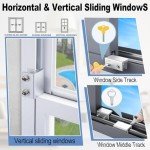 Sliding Window Locks,Window Locks for Horizontal Sliding Windows,Window Security Lock with Key,Adjustable Aluminum Easv to Install Window Stopper,Window Locks for Up and Down Windows (10 Sets Silver)