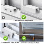 Window Locks 5 Sets, BEoffer Sliding Security Window Locks with Keys for Vertical and Horizontal Windows, No-Drill Install, Adjustable Aluminum Window Door Stoppers Burglar Proof for Home (Silver)