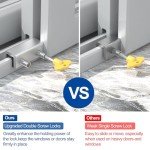 RELIANCER 8 Sets Sliding Window Locks,Aluminum Security Door Window Stoppers,Adjustable Security Window Locks for Horizontal & Vertical Windows Doors,Child Proof Slider Window Locks for Home Safety