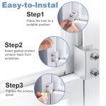 Sliding Window Locks,Window Locks for Horizontal Sliding Windows,Window Security Lock with Key,Adjustable Aluminum Easv to Install Window Stopper,Window Locks for Up and Down Windows (10 Sets Silver)