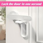 Door Lock,2 PCS Door Lock Without Drilling Bedroom Door Lock,Adhesive Door Handle Lock for Children Pet,Door Locks for Children,Child Locks for Doors,Child Door Lock for Toddler and Pets