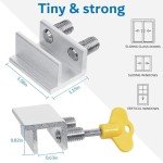 Sliding Window Locks,Window Locks for Horizontal Sliding Windows,Window Security Lock with Key,Adjustable Aluminum Easv to Install Window Stopper,Window Locks for Up and Down Windows (10 Sets Silver)