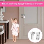 Door Lock,2 PCS Door Lock Without Drilling Bedroom Door Lock,Adhesive Door Handle Lock for Children Pet,Door Locks for Children,Child Locks for Doors,Child Door Lock for Toddler and Pets