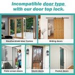 BILLROAD Child Safety Door Top Lock - Top Door Lock for Kids Safety Sturdy Metal Toddler Door Lock Adjustable Child Proof Door Top Lock for 0.8-2 inch Thick Interior Doors