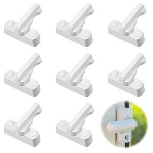 8Pcs Sash Jammer Blocker, Door Jammer Sash Window Locks for Upvc Windows, Window Lock Window Locks for Inside Doors - Door & Window Lock Anti Theft (Grey)