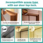 BILLROAD Child Safety Door Top Lock - Top Door Lock for Kids Safety Sturdy Metal Toddler Door Lock Adjustable Child Proof Door Top Lock for 0.8-2 inch Thick Interior Doors