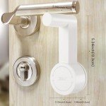 Sandiyago 2 Pieces Door Handle Lock, Door Jammer, Security Door Lock, White Door Lock Without Drilling, Bedroom Door Lock, Childproof Door Lever Lock, Child Proof and Pet Proof Door Locks