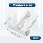 8Pcs Sash Jammer Blocker, Door Jammer Sash Window Locks for Upvc Windows, Window Lock Window Locks for Inside Doors - Door & Window Lock Anti Theft (Grey)