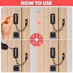 2 Pack Door Chain Lock,Door Locks for Kids Safety Sturdy Premium Thickened Chain Door Locks Security Door Chain Stainless Steel Chain Locks for Inside Door Child Proof Apartment Front Chain Door Guard