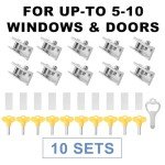 Sliding Window Locks,Window Locks for Horizontal Sliding Windows,Window Security Lock with Key,Adjustable Aluminum Easv to Install Window Stopper,Window Locks for Up and Down Windows (10 Sets Silver)