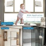 2 Pack DSY Child Safety Sliding Glass Door Lock High-Rise Anti-Fall Window Safety Lock Limiter Sliding Door Window Lock White