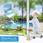 Sliding Window Locks,Window Locks for Horizontal Sliding Windows,Window Security Lock with Key,Adjustable Aluminum Easv to Install Window Stopper,Window Locks for Up and Down Windows (8 Sets Silver)