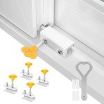 Window Locks 4Sets, BEoffer Sliding Security Window Locks with Keys for Vertical and Horizontal Windows, No-Drill Install, Adjustable Aluminum Window Door Stoppers Burglar Proof for Home (Silver)