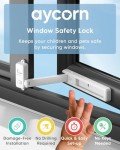 AYCORN® Baby Safety Window Lock - Baby Proofing Window Door Lock for Child, Dog, Cat & Home Security 30 Second Install (No Drilling) with 3M Adhesive