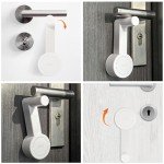 Sandiyago 2 Pieces Door Handle Lock, Door Jammer, Security Door Lock, White Door Lock Without Drilling, Bedroom Door Lock, Childproof Door Lever Lock, Child Proof and Pet Proof Door Locks