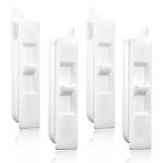 COMNICO Window Tilt Latch Replacement, 4Pcs Window Locks Latches Sliding Window Locks Snap-in White Spring Loaded Window Latch for Window Replacement Parts