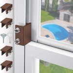 Sliding Window Locks,Window Locks for Horizontal Sliding Windows,Window Security Lock with Key,Adjustable Aluminum Easv to Install Window Stopper,Window Locks for Up and Down Windows (4 Sets Brown)