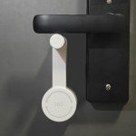Sandiyago 2 Pieces Door Handle Lock, Door Jammer, Security Door Lock, White Door Lock Without Drilling, Bedroom Door Lock, Childproof Door Lever Lock, Child Proof and Pet Proof Door Locks