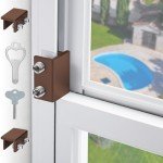 Sliding Window Locks,Window Locks for Horizontal Sliding Windows,Window Security Lock with Key,Adjustable Aluminum Easv to Install Window Stopper,Window Locks for Up and Down Windows (2 Sets Brown)